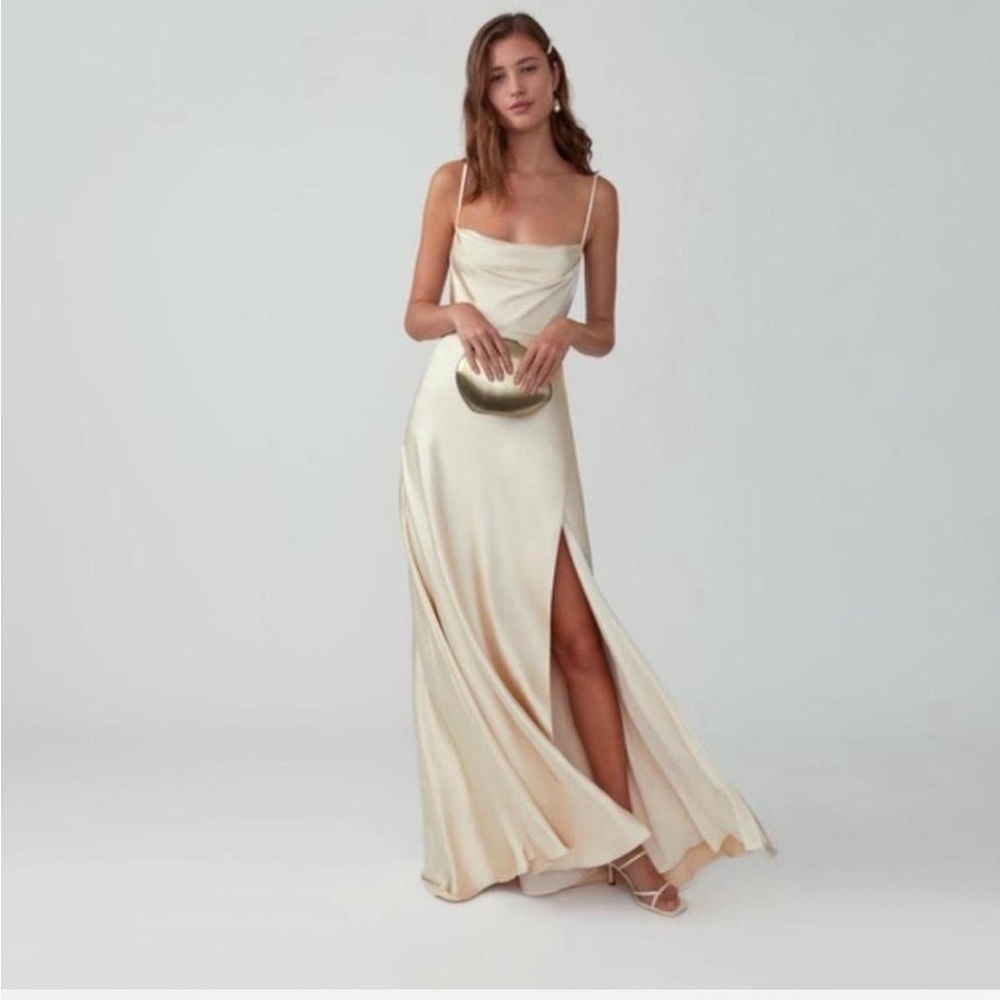 Fame and Partners Strappy Draped Gown